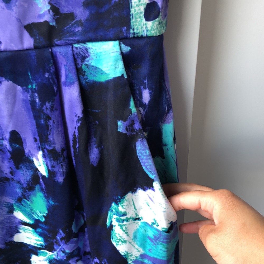 Rabbit Rabbit Rabbit Abstract Floral Fitted Waist Cocktail Dress! - Picture 4 of 10